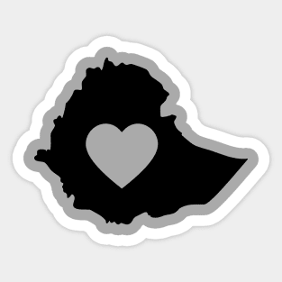 A piece of my heart is in Ethiopia (Black) Sticker